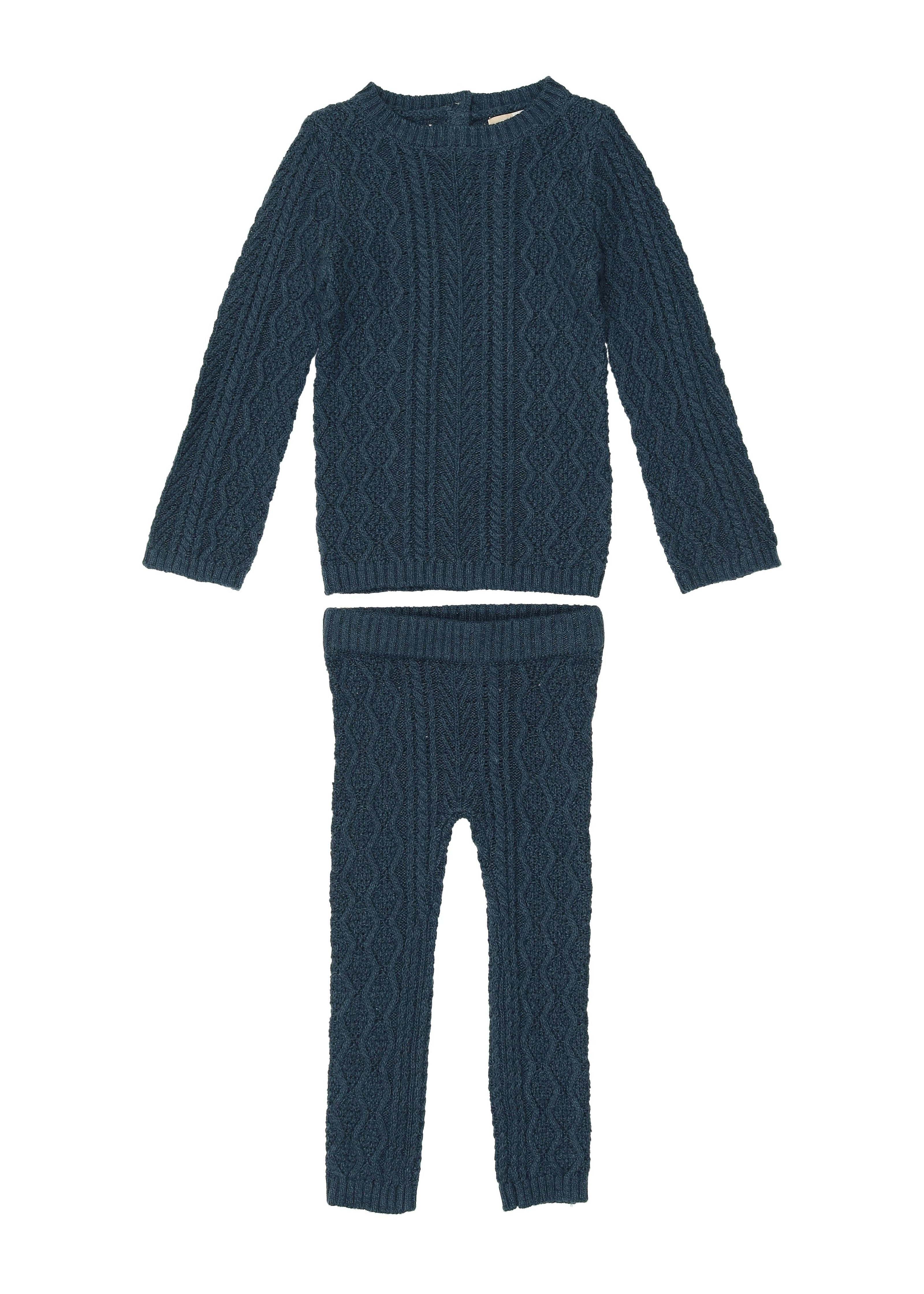 Marled Multi Knit Crew Neck Sweater & Pant 2-Piece Set