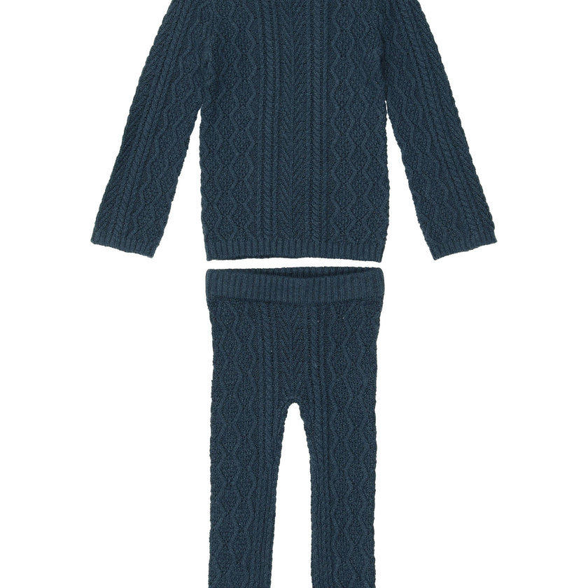 Marled Multi Knit Crew Neck Sweater & Pant 2-Piece Set
