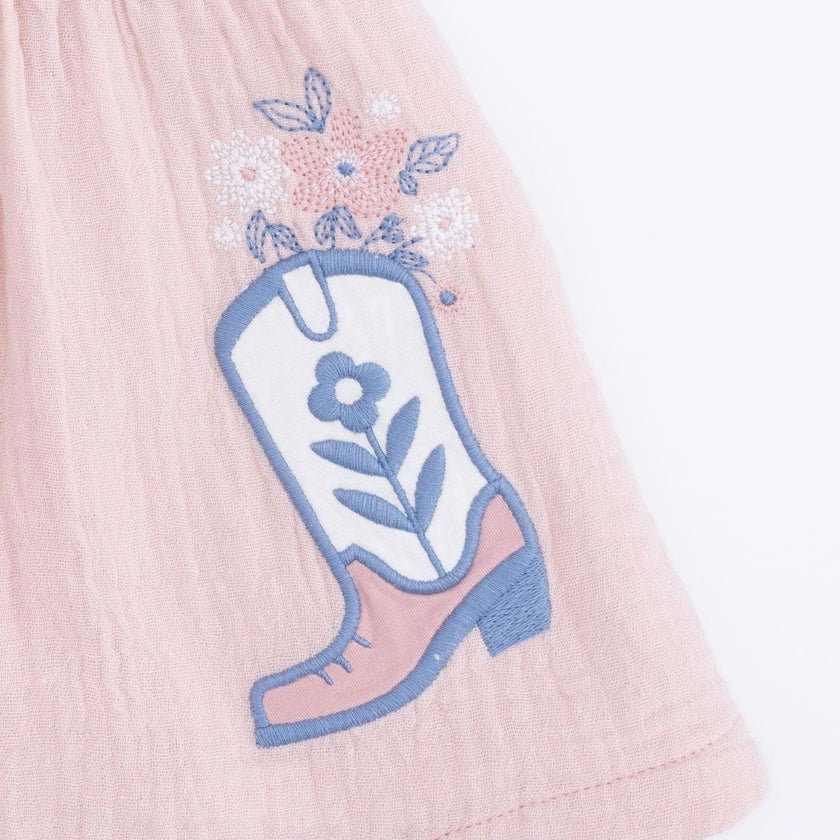 Yee Haw Cowgirl - Western Pearl Snap Dress & Bloomer