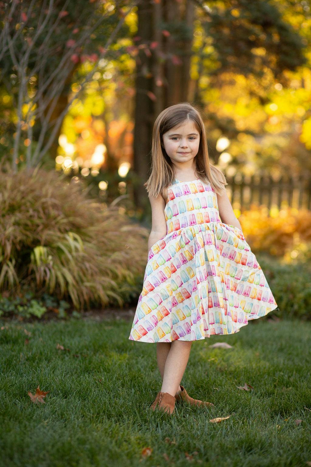 Cross Back Dress in Popsicles