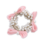 Pearl Cluster Bow Scrunchie Set