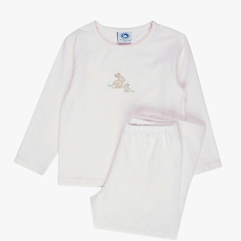 Stripy Bunny Embroidered Pajamas