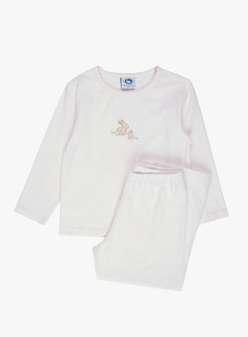 Stripy Bunny Embroidered Pajamas