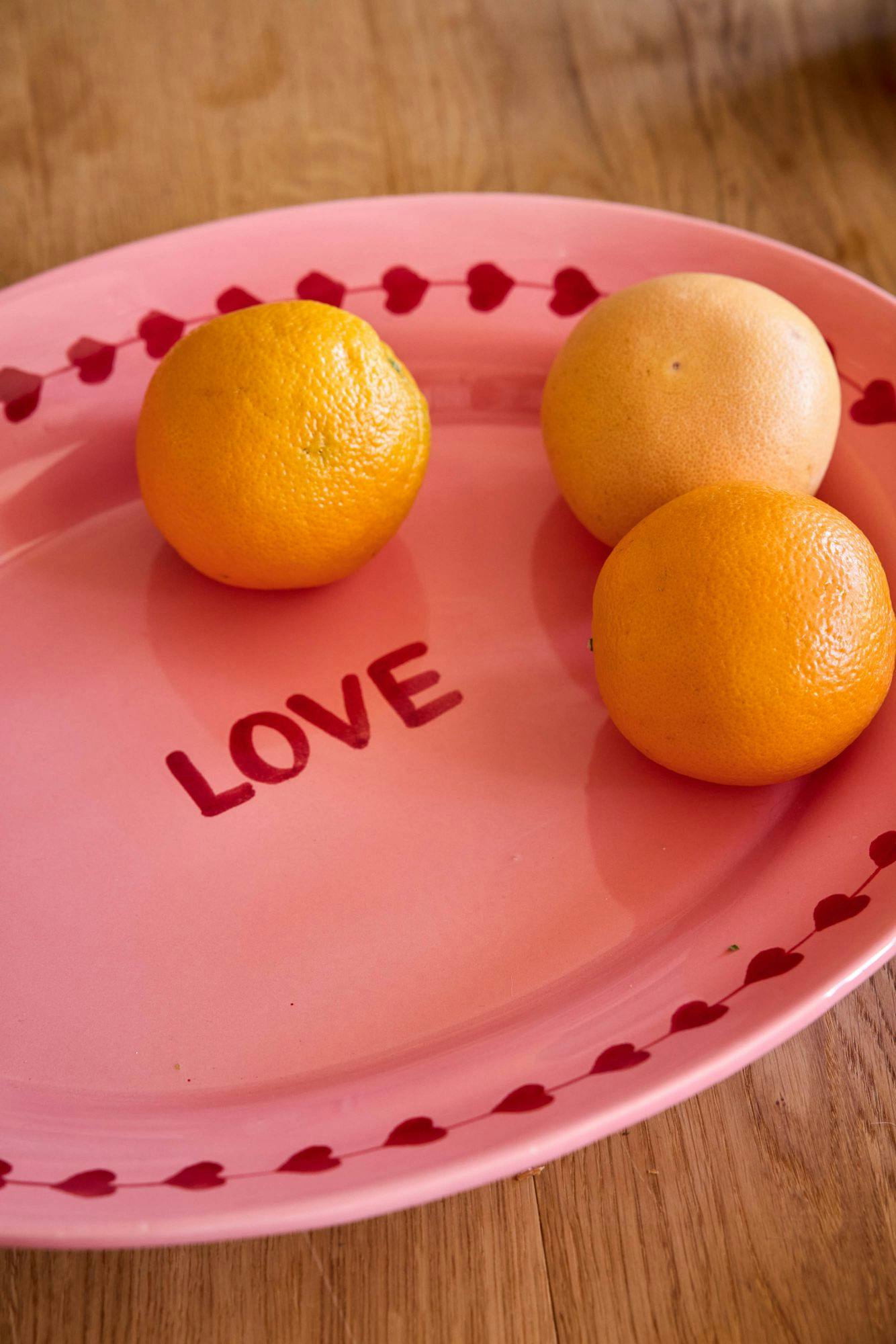 Ceramic Serving Platter with Hand-painted LOVE - Large