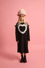Lace Heart Dress Black