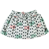 Abstract Triangular Print Pleated Skirt