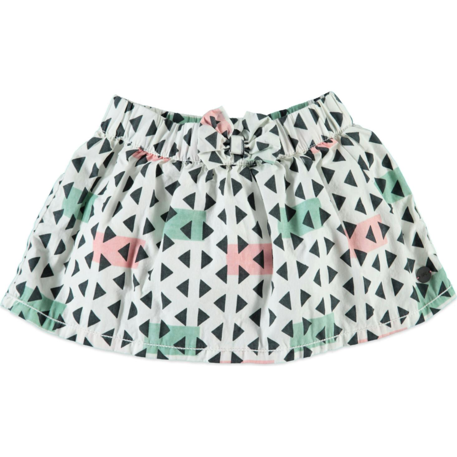 Abstract Triangular Print Pleated Skirt