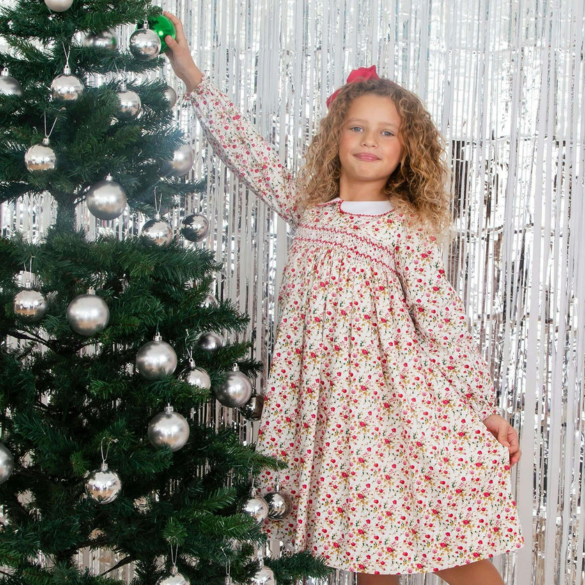 Flora Hand Smocked Floral Dress
