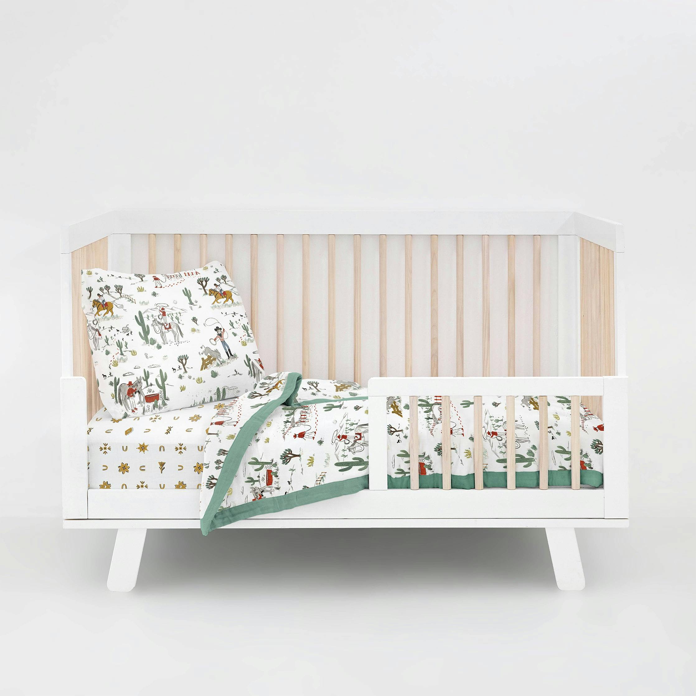 Cotton Muslin Toddler Bedding 3 Piece Set - Cowpoke