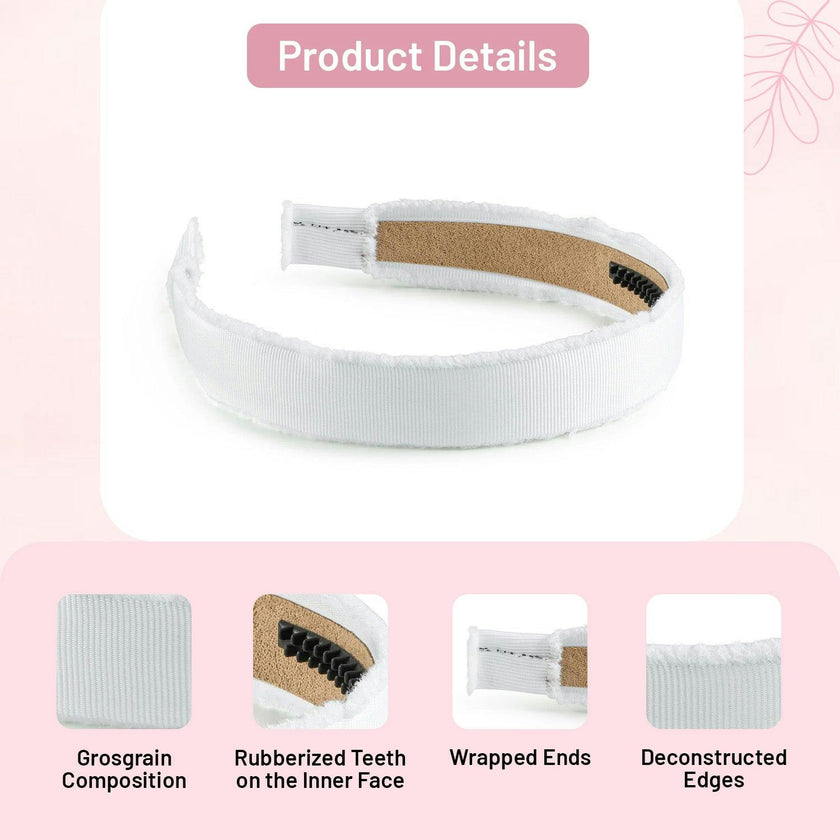 Halo Luxe Dahlia Deconstructed Grosgrain Ribbon Headband - White