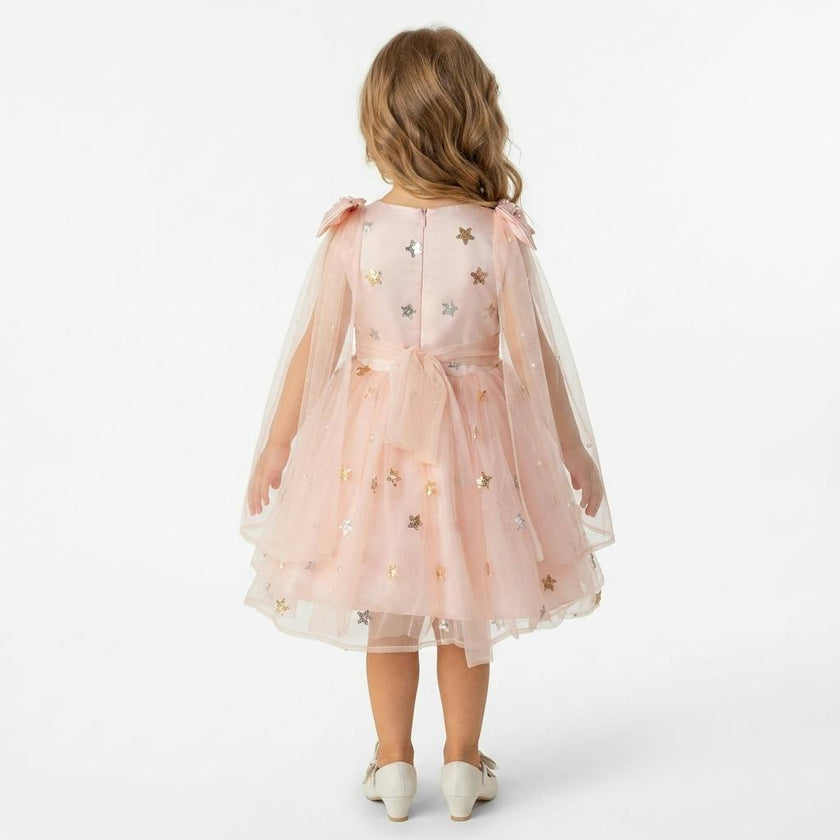 Twinkle Star Blush Pink Sequin Birthday Dress for Girls