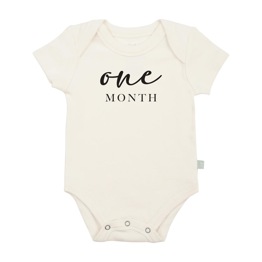graphic bodysuit | one month milestone charcoal
