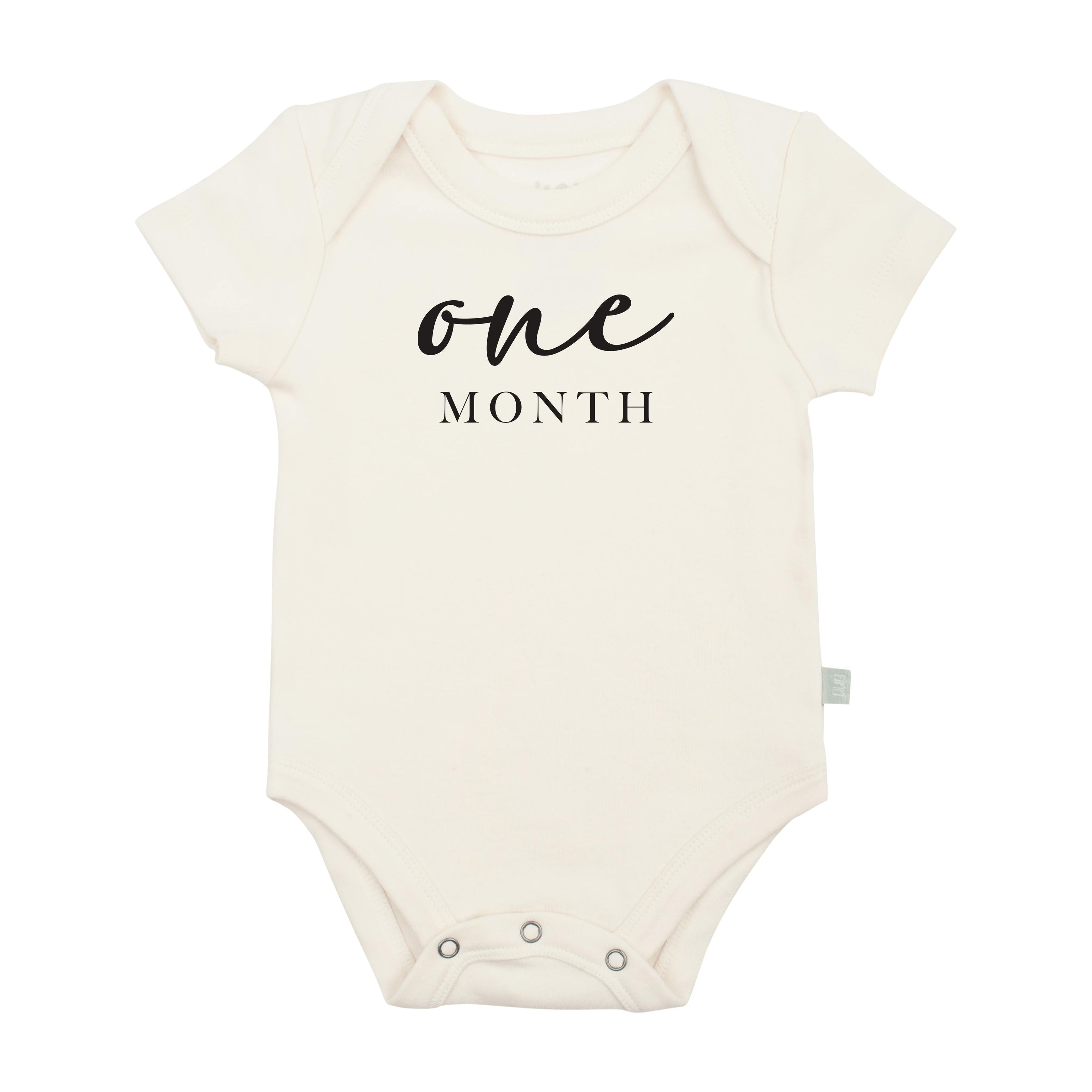 graphic bodysuit | one month milestone charcoal