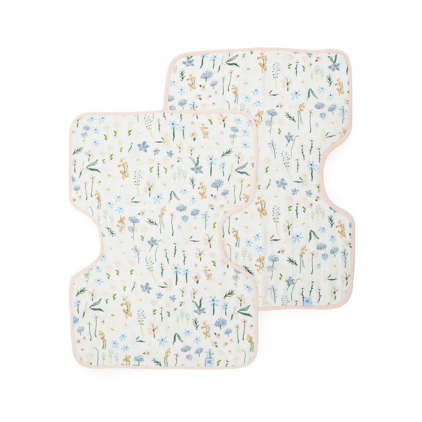 Cotton Muslin Burp Cloth 2 Pack - Pastel Petals