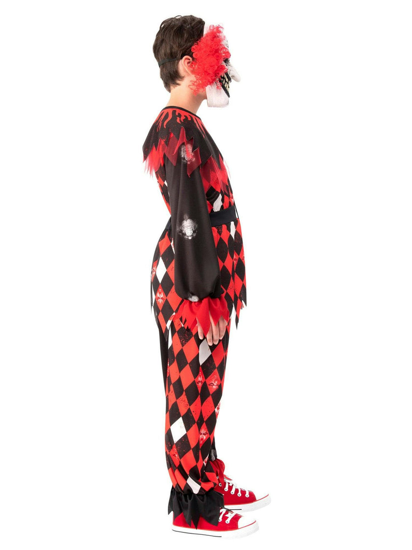 Boys' Red and Black Scary Clown Costume
