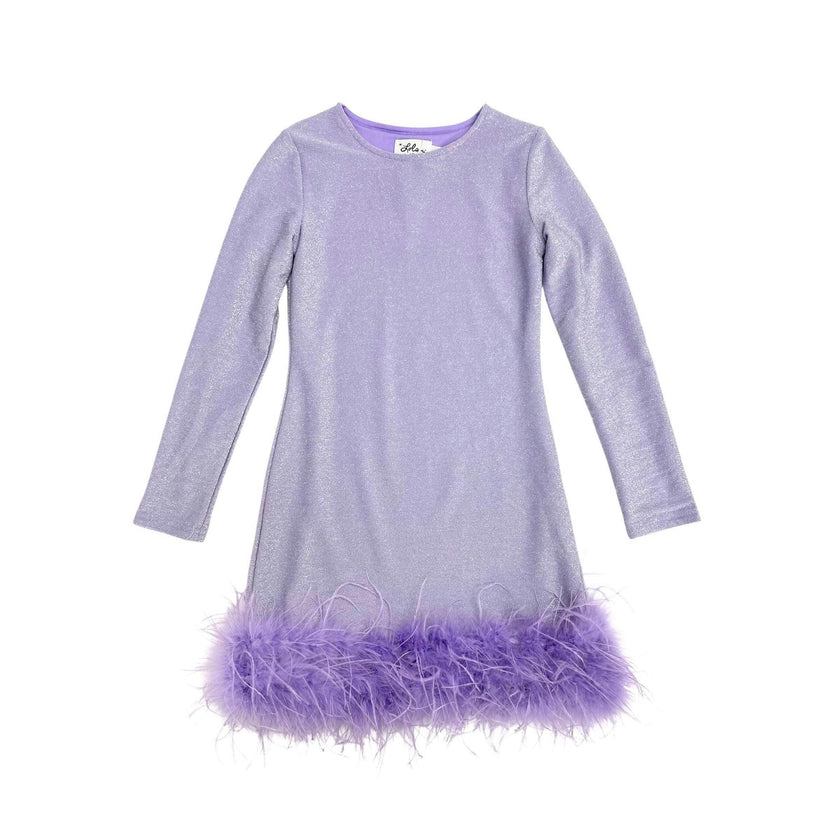 Lavender Shimmer Feather Dress