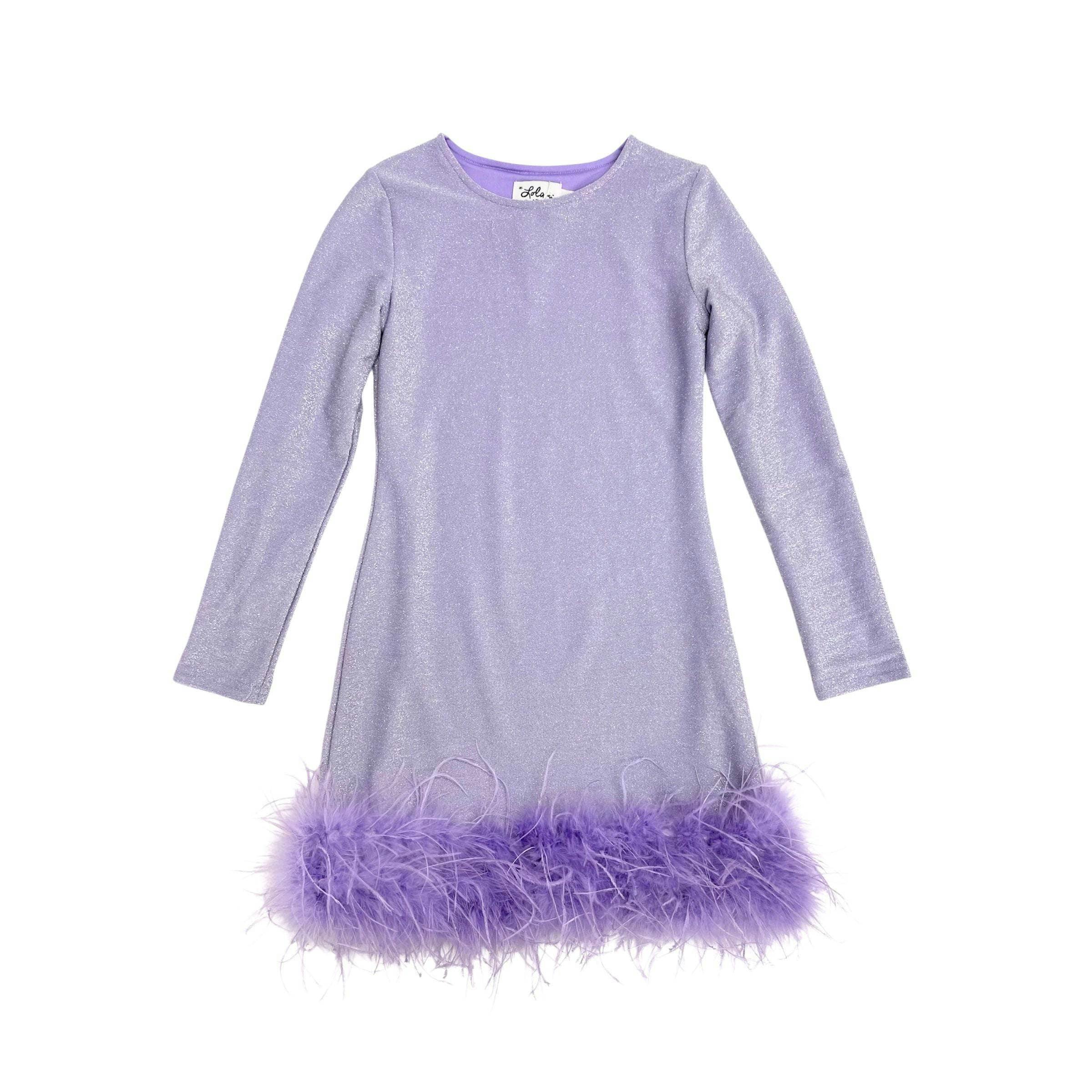 Lavender Shimmer Feather Dress