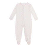 baby antique floral pima footie