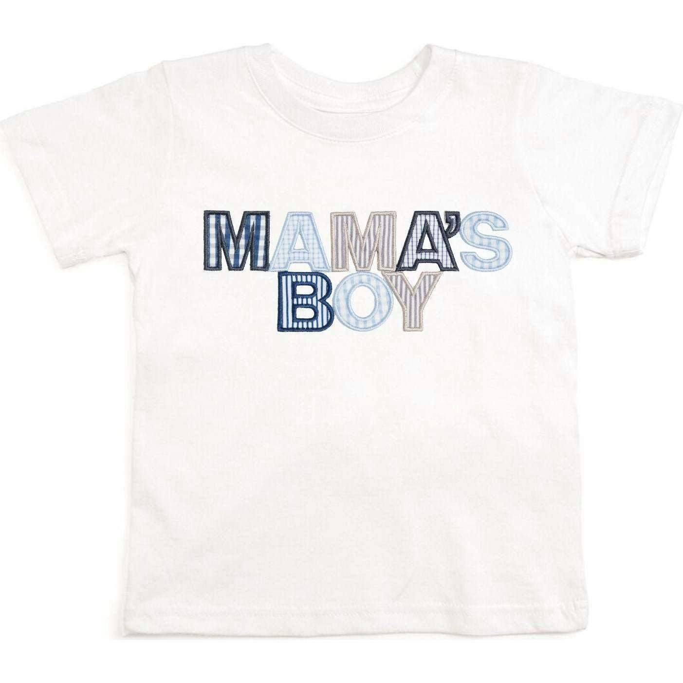 Mama's Boy Patchwork Short Sleeve T-Shirt - White