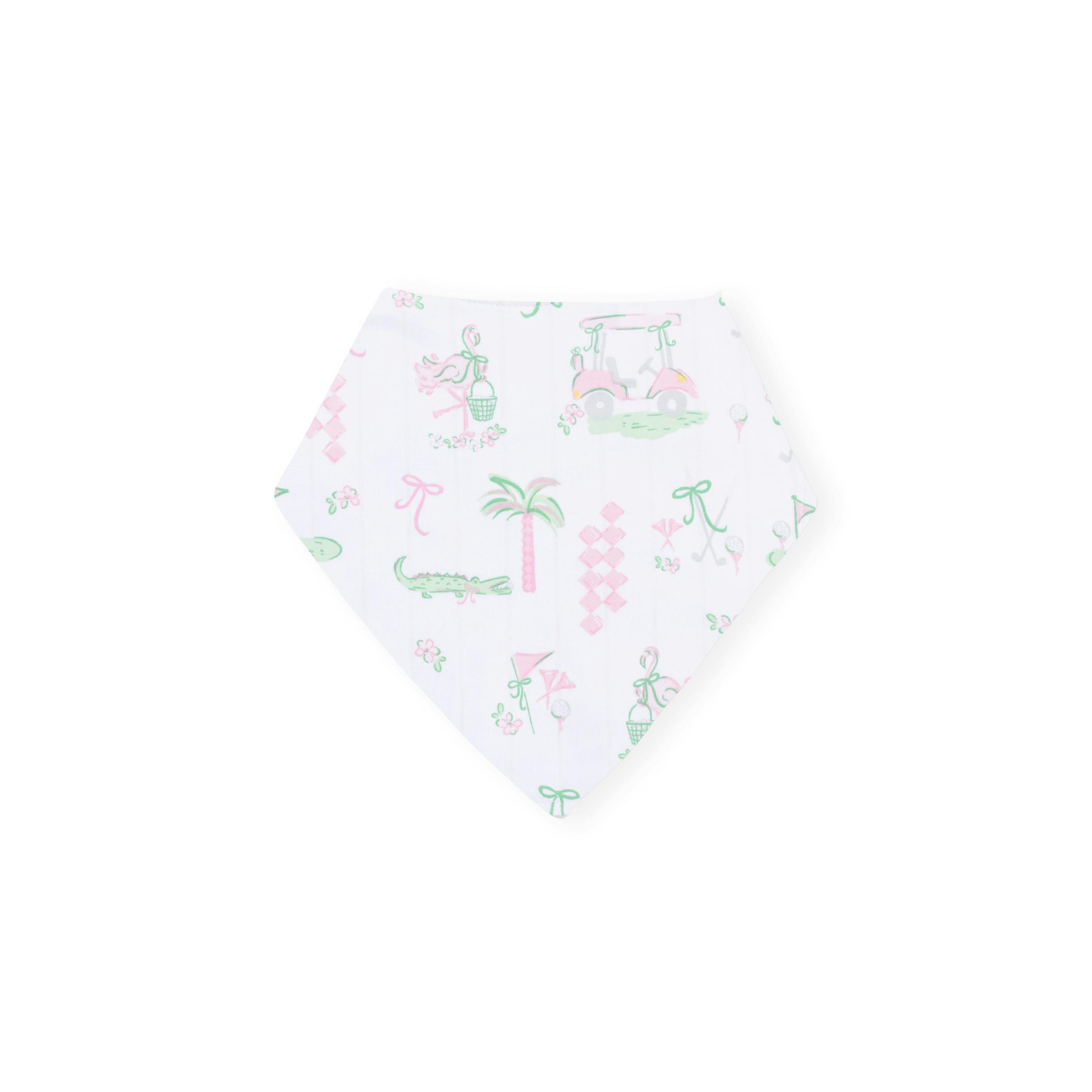 Pretty Golf - 2 Way Ruffle Back Zipper Footie & Bandana Bib Set