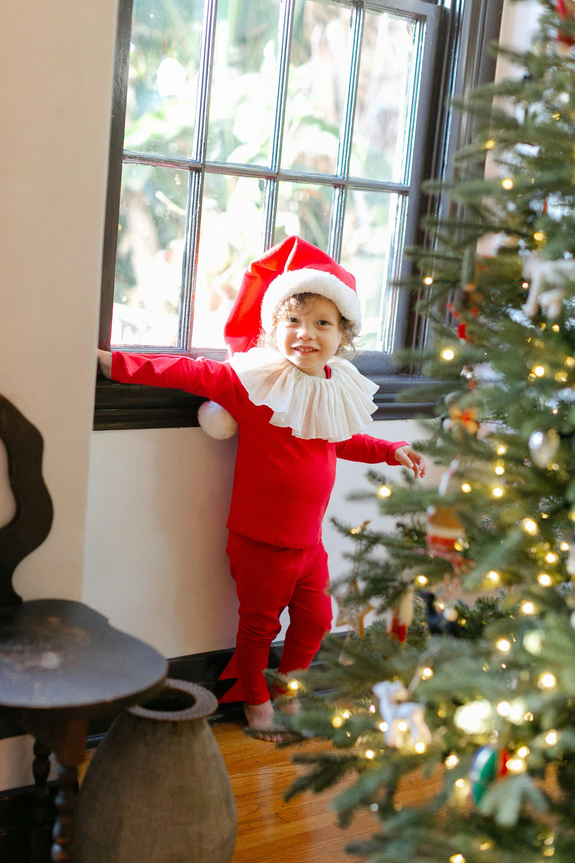 Red Holiday Elf Pajama Costume, Santa Costume