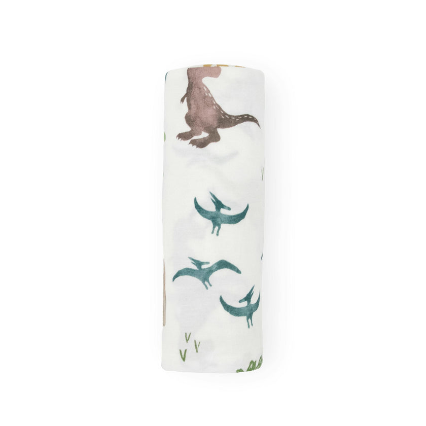 Stretch Knit Swaddle Blanket - Dino Pals
