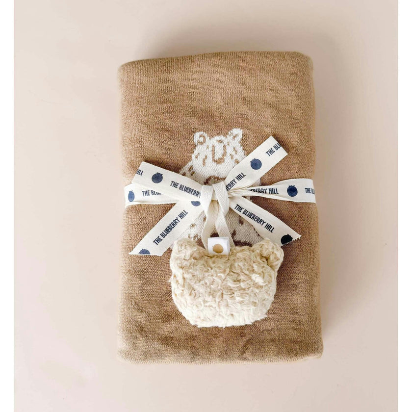 Bear Sherpa Pacifier Clip