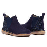 Glitter & Suede Chelsea Boots