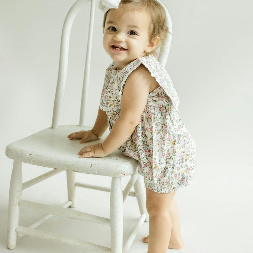 Colette Bubble Romper - Pink Floral