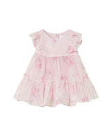 Pink Baby Dress With Floral Overlay