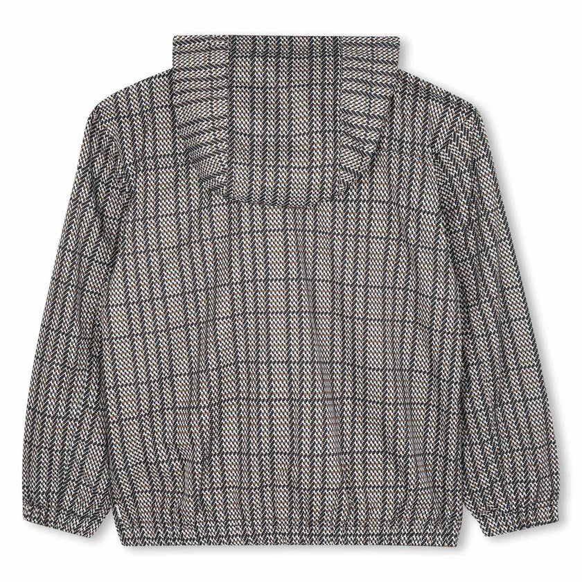 Boys Black, Beige & White Checked Windbreaker