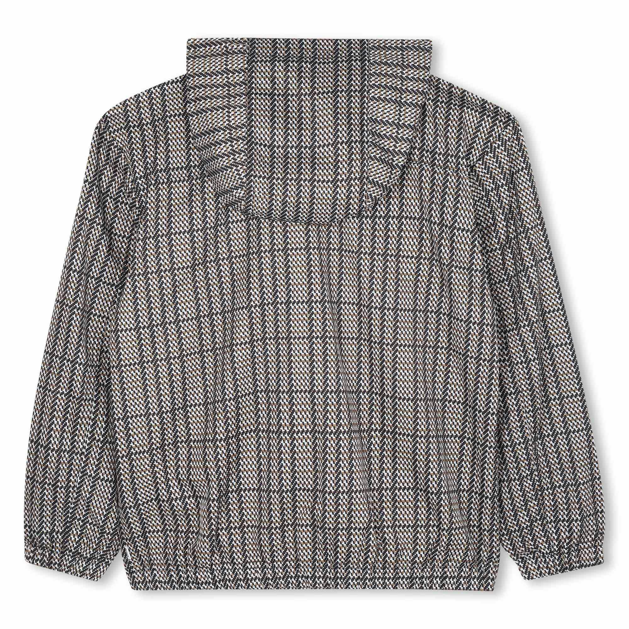 Boys Black, Beige & White Checked Windbreaker
