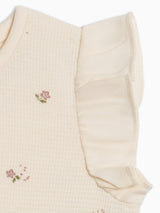 Maci Waffle Ruffle Tank Romper - Sylva Floral / Fog + Fern