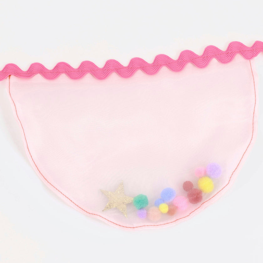 Pink Organza Pompom Garland