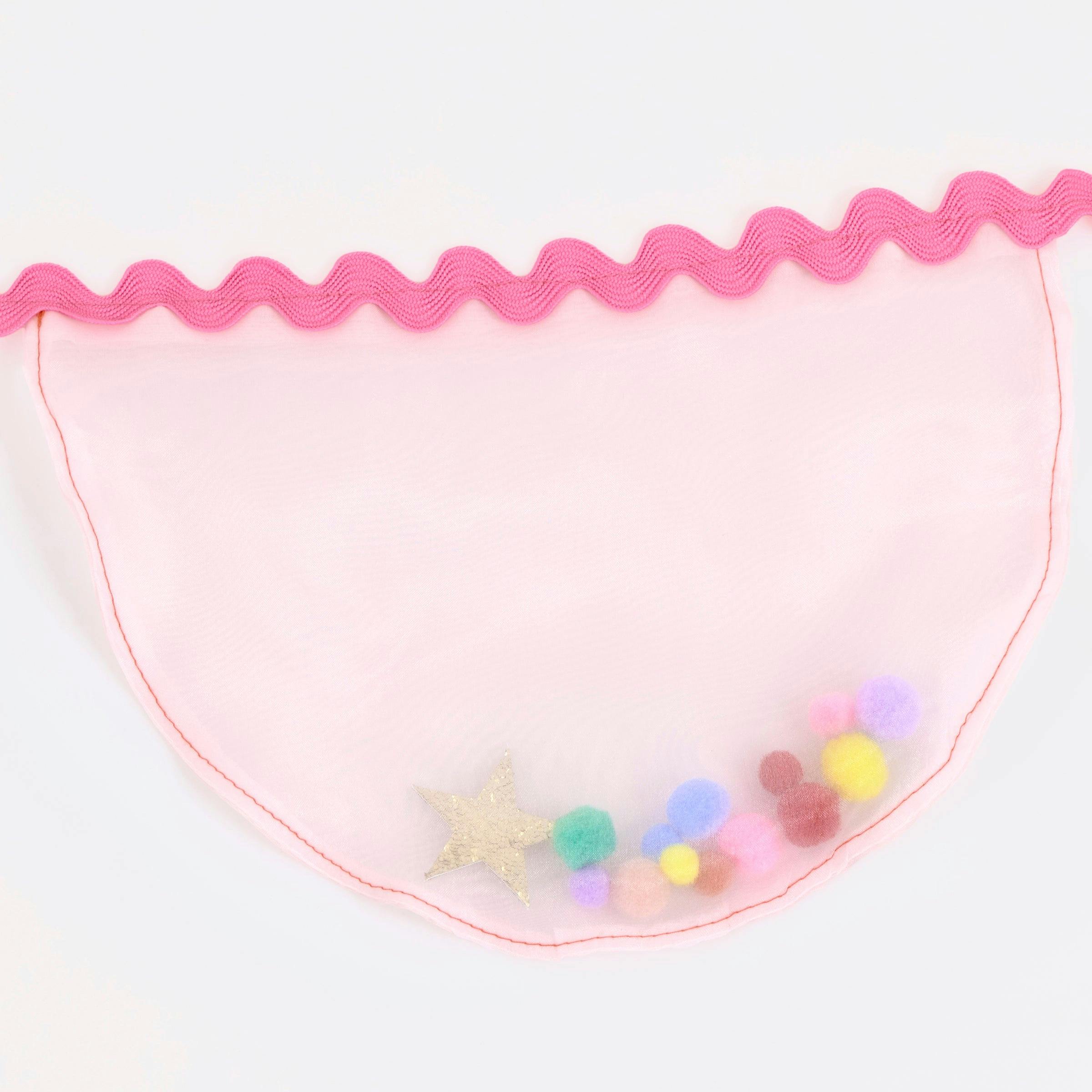Pink Organza Pompom Garland