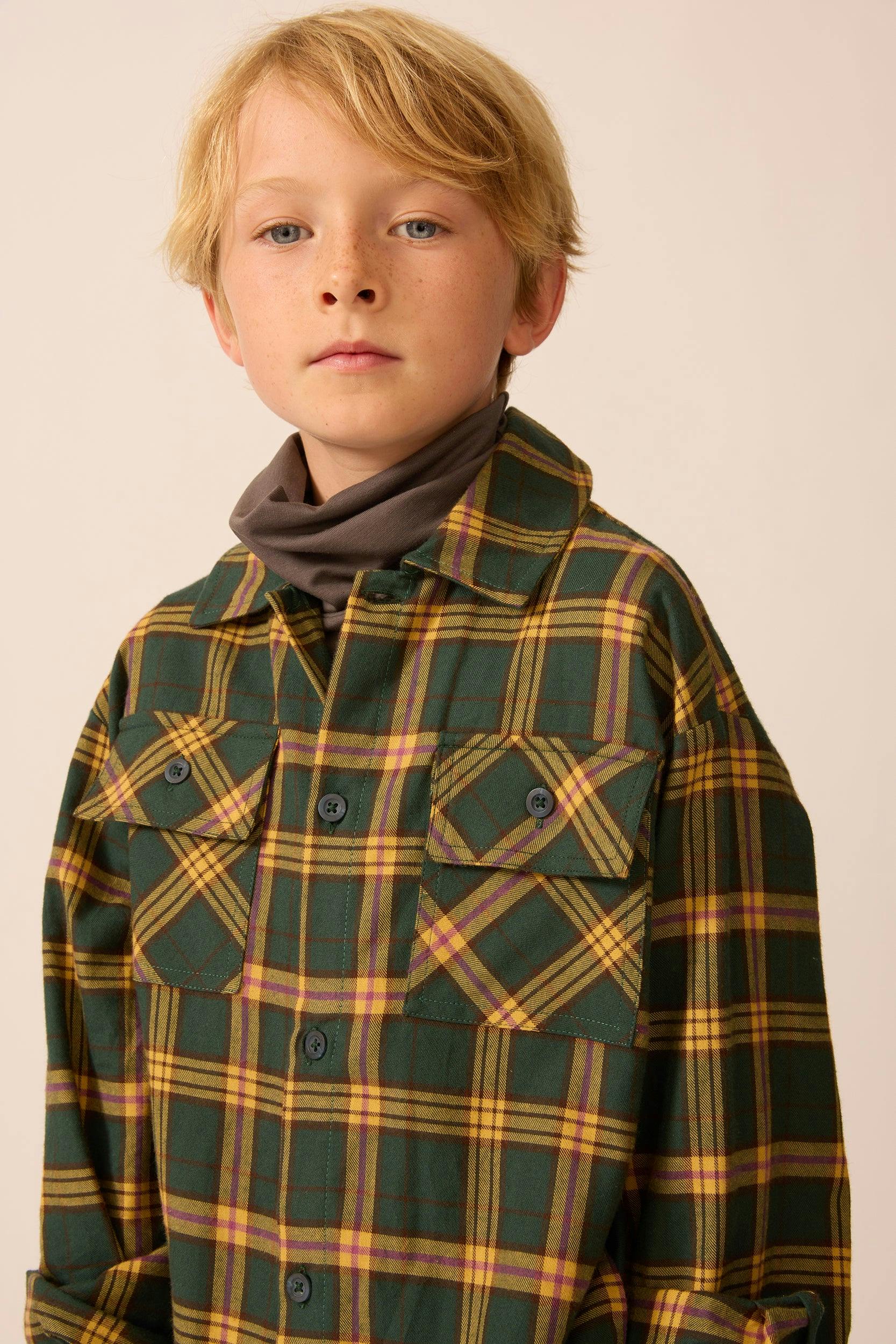 Flannel Overshirt in Tempo Plaid