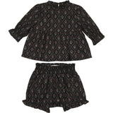 Baby Girls Vintage Victorian Ruffle Trim Peplum Top & Bloomer 2-Piece Set