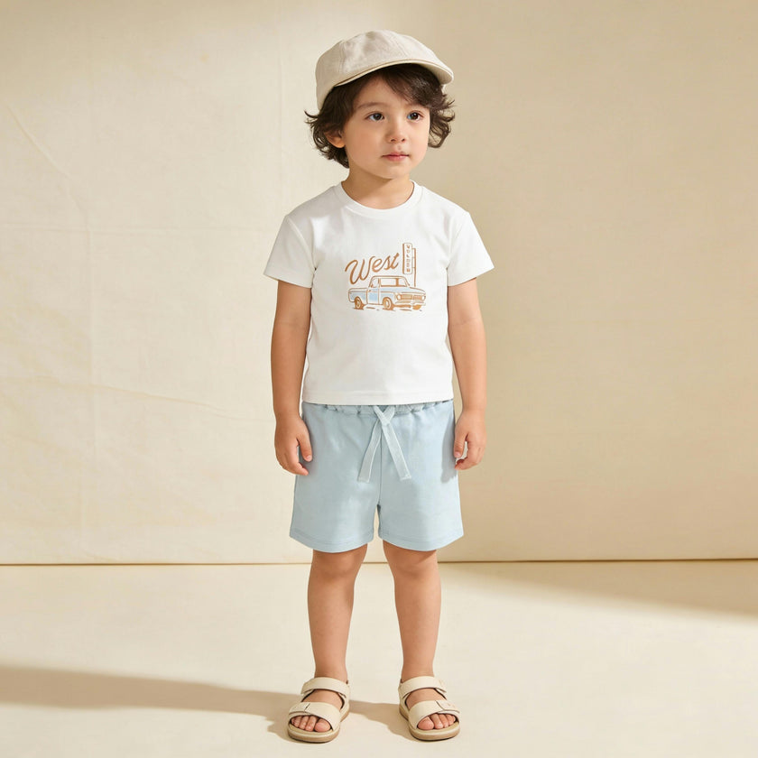 Organic Graphic Tee & Shorts Set - Wild West