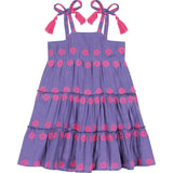 Bella Embroidered Shoulder-Tie Sundress, Pink