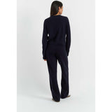 Wool Cashmere Blend Crew Neck Cropped Cardigan