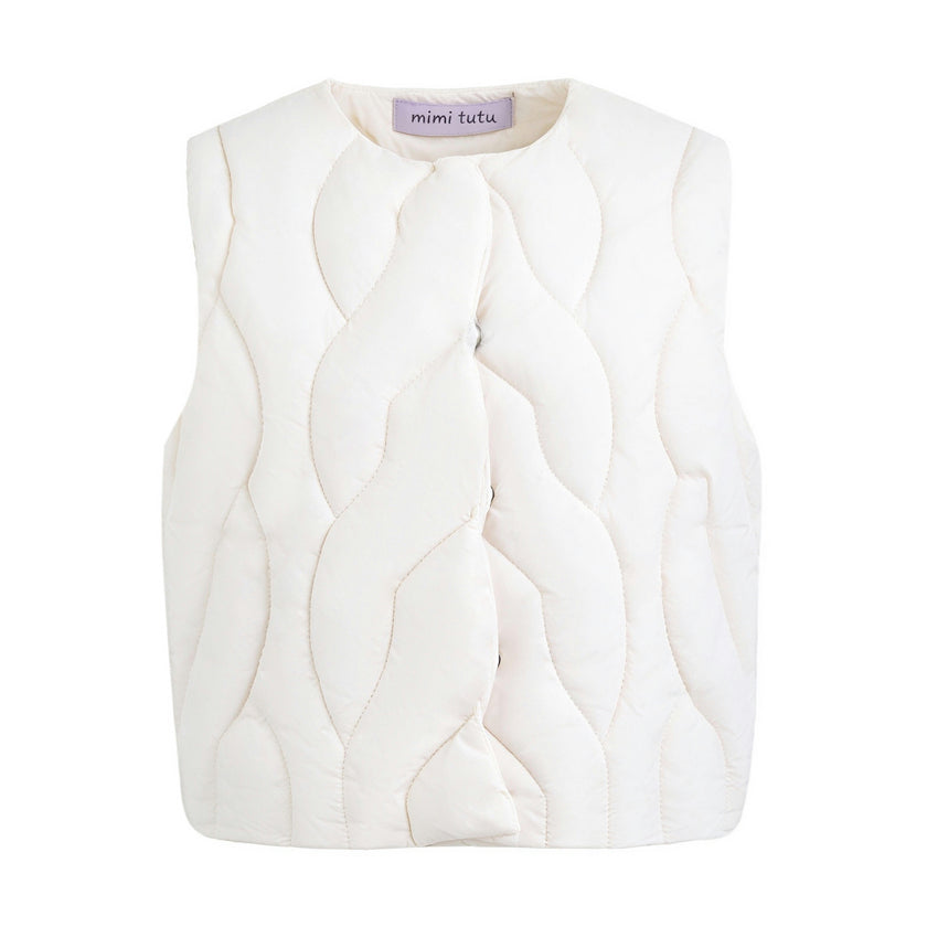 White Quilted Vest