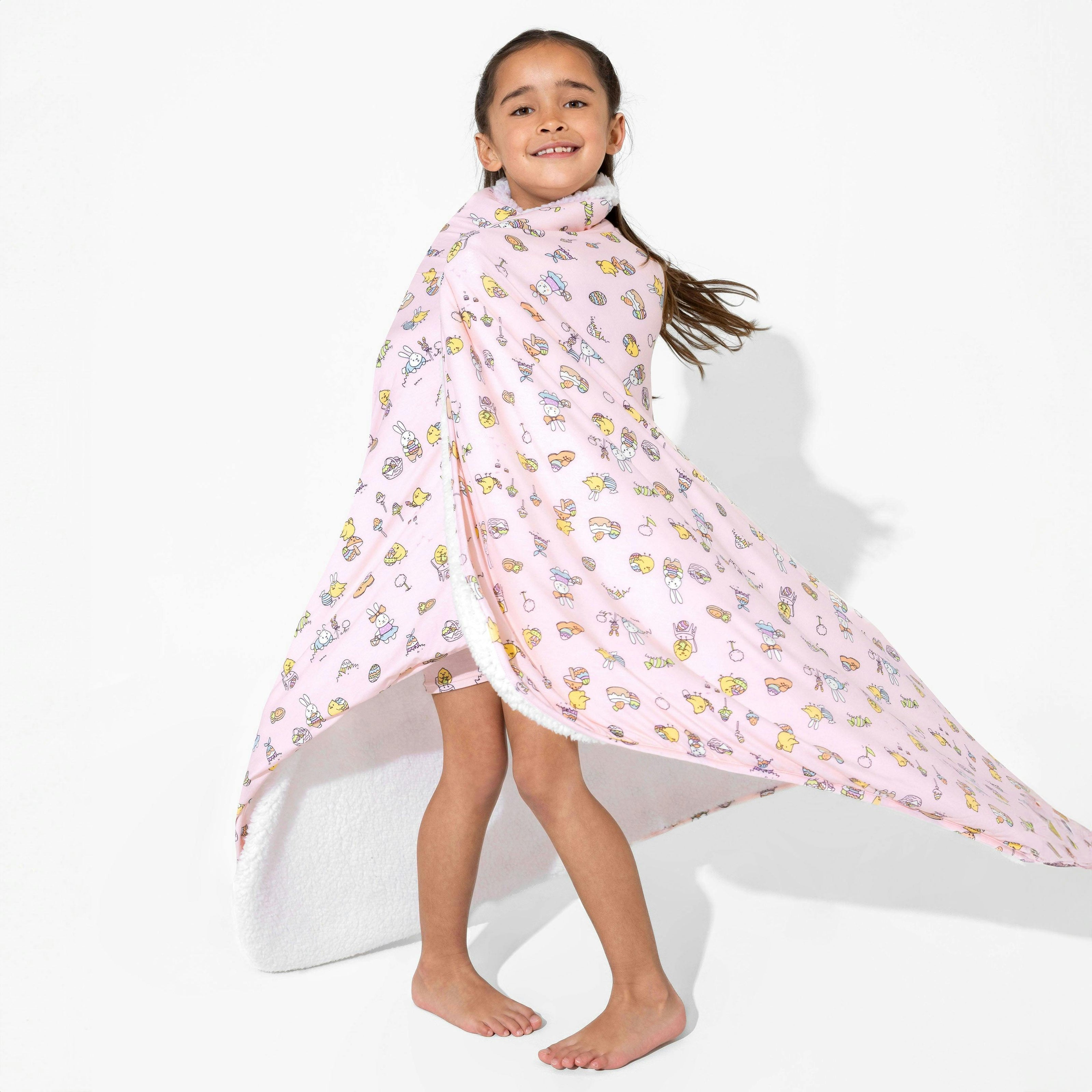 Easter Pink Bamboo Sherpa Blanket