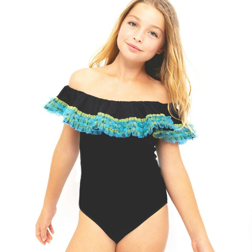 Anemone Fringe Off-Shoulder Swimsuit