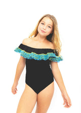 Anemone Fringe Off-Shoulder Swimsuit