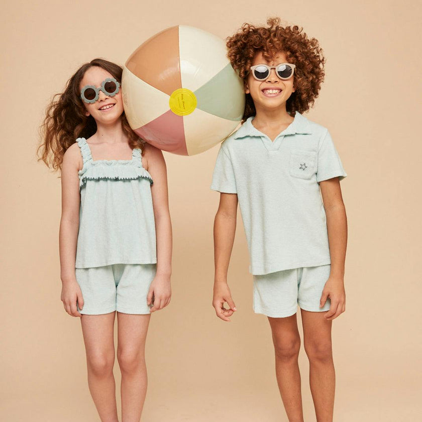 Lagoon Terry Cotton Girl Top