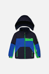 Two Piece Play Snowsuit Royal Blue And Green Colorblock