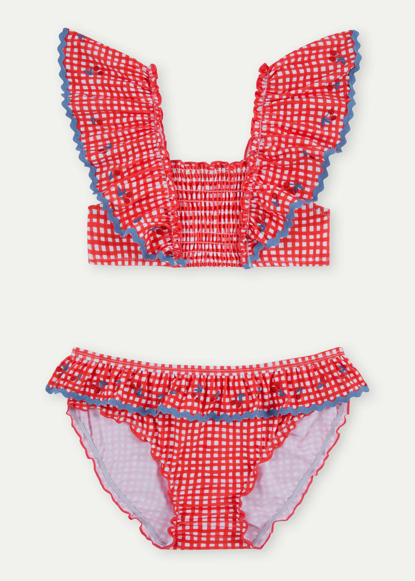 SCW x J&Josh Red Gingham Cherry Bikini