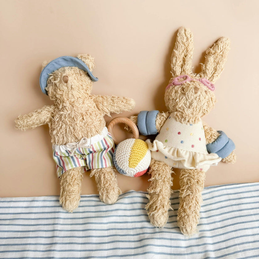 Coral Bunny and Eddie Bear Set