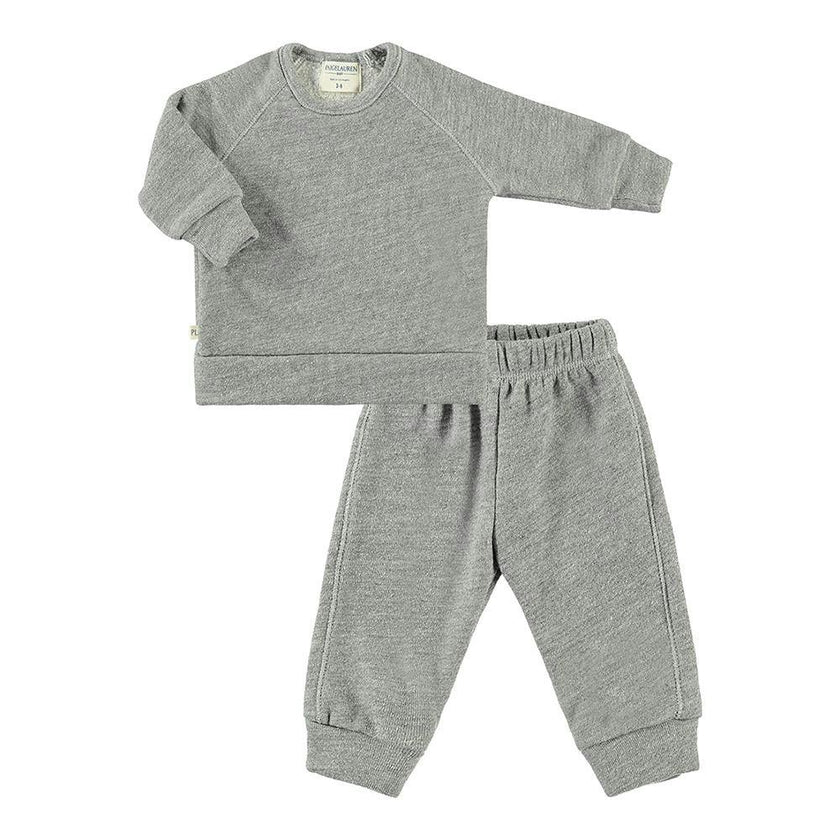 Heathered Vintage Sherpa Sweatshirt and Sweatpant Set