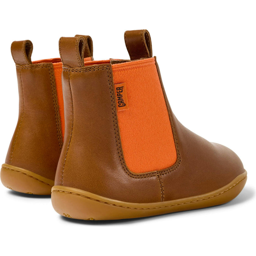 Kids Peu Leather Boots, Brown